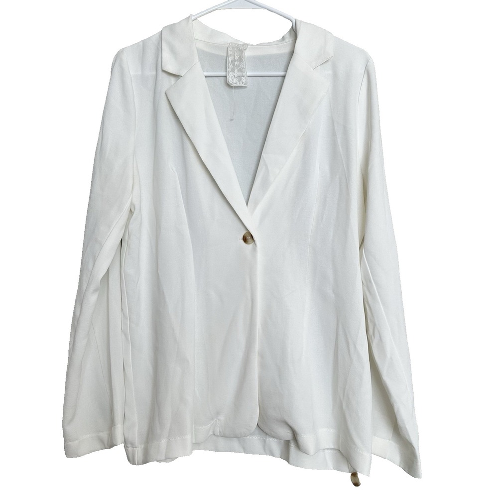 NWOT SADIE & SAGE white single button blazer lightweight